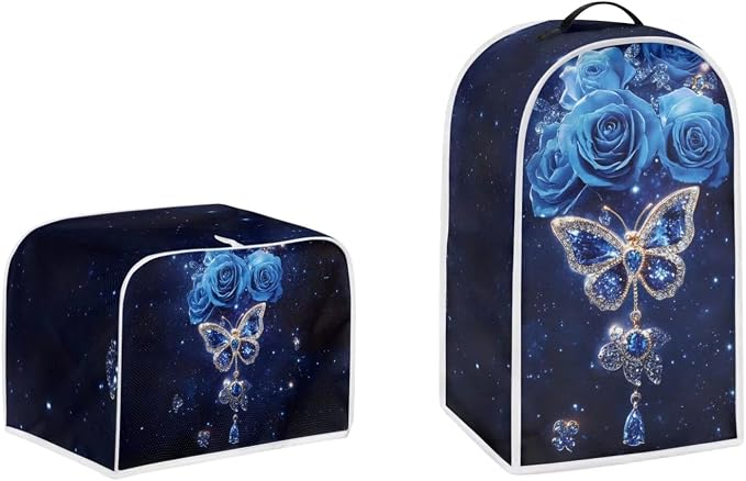 doginthehole Blue Rose Butterfly Blender Cover Food Processor Dust Cover 2 by doginthehole