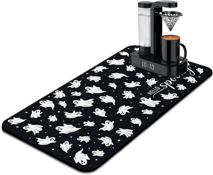 Fun Coffee Mat 31inx17in, Coffee Bar Mat by Kuyig+Home