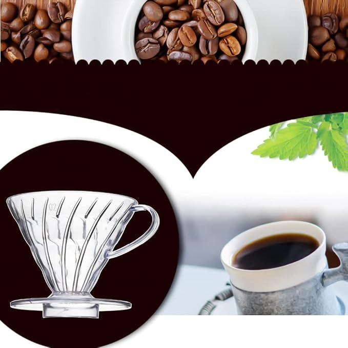 DailyRest V 02 60° Cone Plastic Coffee Dripper, 1-4 Cups, Pour Over Coffee Maker - Image 6