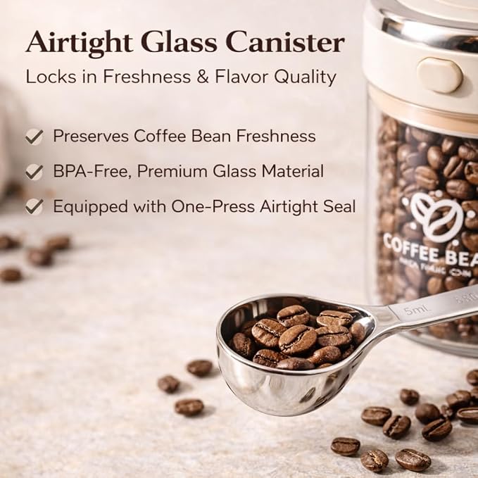 FUYIHGL® 2PCS Glass Coffee Bean Storage Canister - Image 4