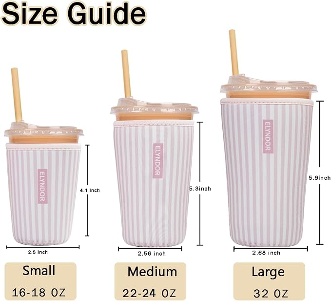 Reusable Insulated Sleeve for Iced Coffee Cup, Beverage Holder for Iced Coffee - Image 5
