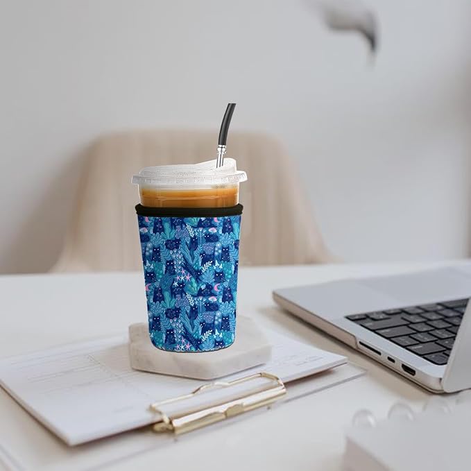 Reusable Insulated Neoprene Iced Coffee Cup Sleeve, Durable Drink Sleeve - Image 2