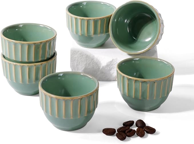 Ceramic Espresso Cups Set, Espresso Coffee Mugs, Special Glazed Demitasse Cups by TryitBuyitYoulllikeit