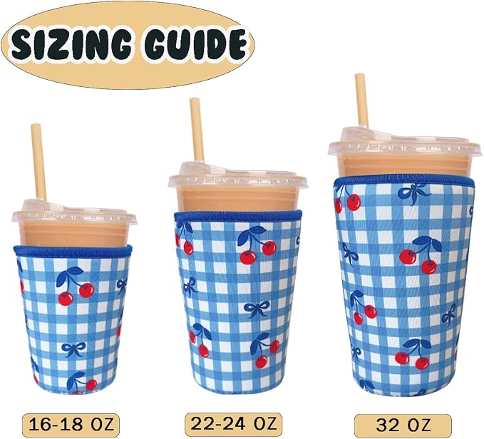Reusable Insulated Neoprene Iced Coffee Cup Sleeve, Durable Drink Sleeve - Image 5