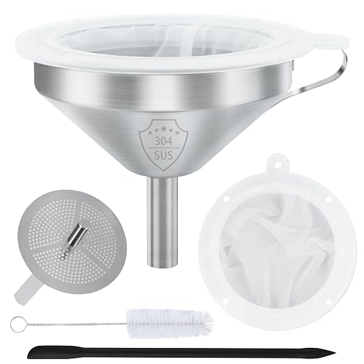 Kitchen Funnel for Filling Bottles, 5 Inch 304 Stainless Steel Funnel by Moukiween