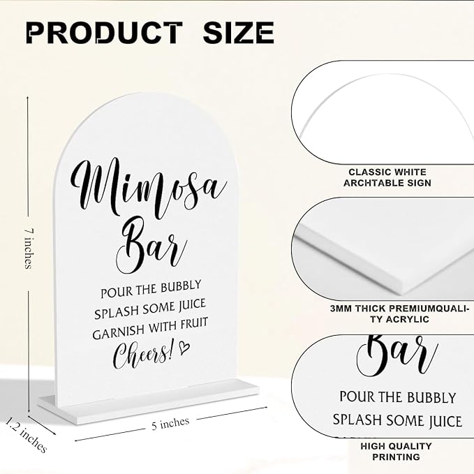 Mimosa Bar Sign Bridal Shower Signs Wedding Bar Sign - Image 3