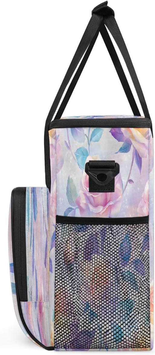 Pink Roses Coffee Maker Carring Bag Travel Carrying Storage Tote Bag Compatible - Image 4