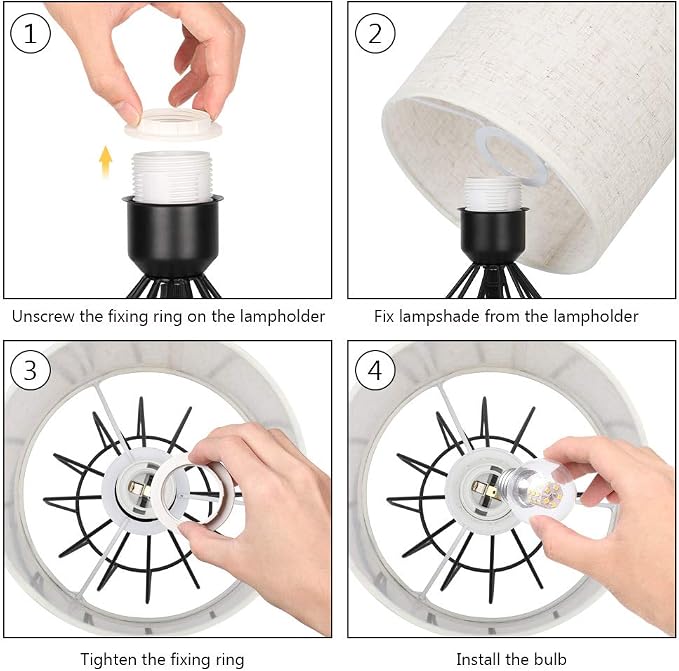 HAITRAL Black Modern Table Lamp - Image 7
