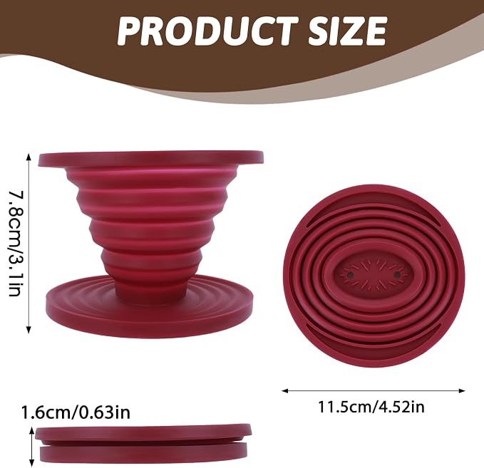 Coffee Dripper, Foldable Silicone Coffee Dripper Foldable Travel Pour Over - Image 2