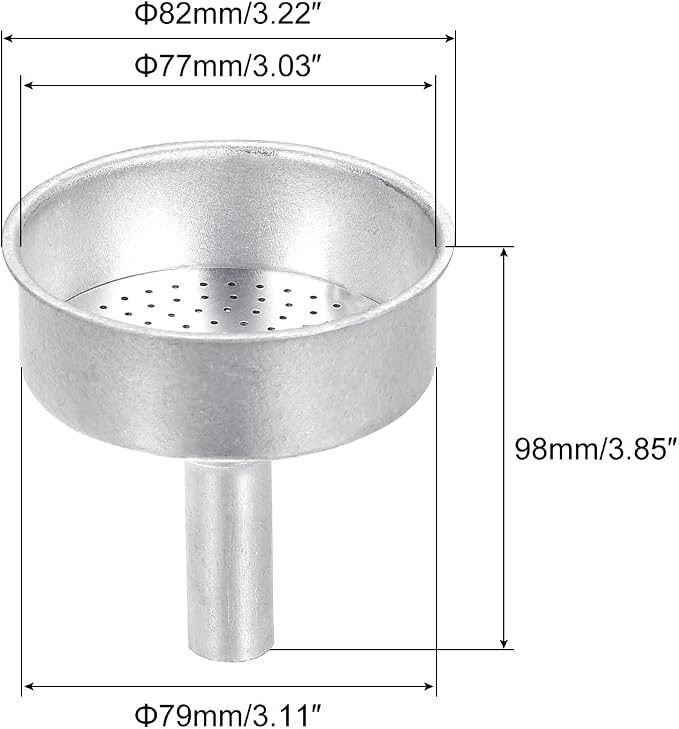 MECCANIXITY Aluminium Funnel Filter Replacement 82x79x98mm Silver - Image 2