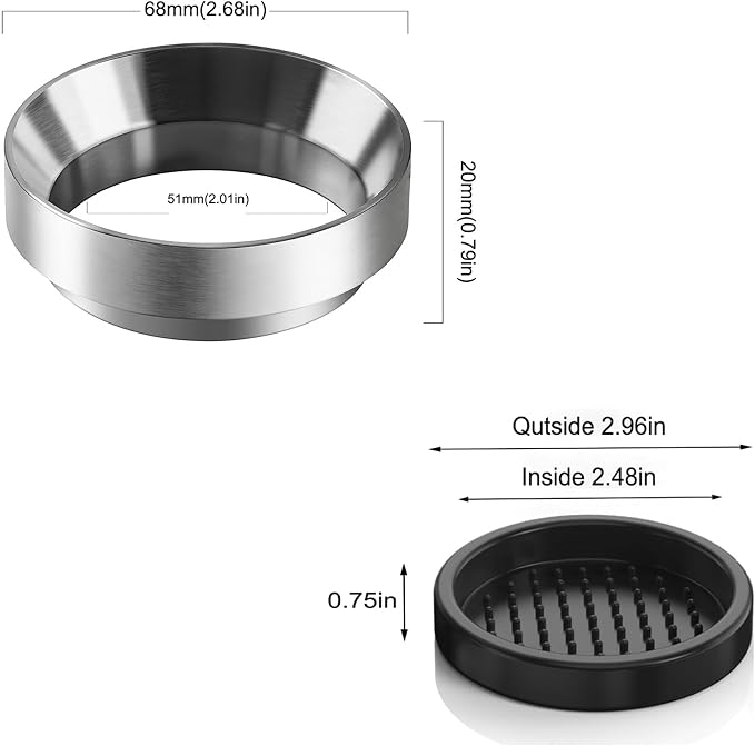 51mm Espresso Dosing Funnel & Silicone Mat, Magnetic Coffee Dosing Ring - Image 7
