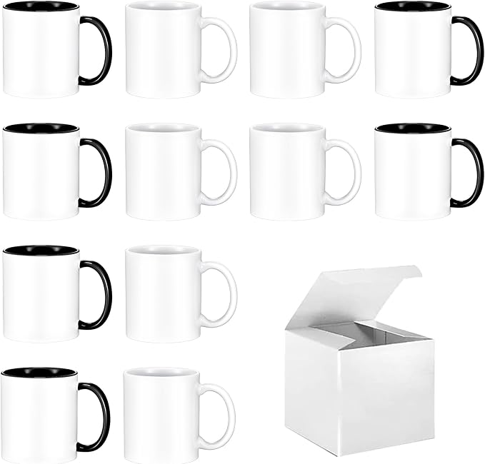 Sublimation Mugs 11 oz Set of 12 Bulk Coffee Mugs by TANGLONG