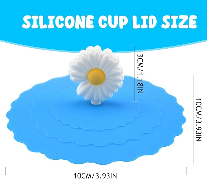 8PCS Silicone Cup Lids Mug Cover, Colorful Food Grade Anti-dust Airtight Seal - Image 2