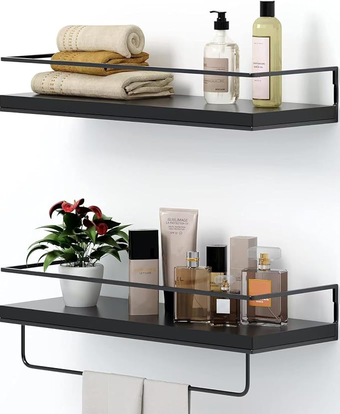 Shario Black Floating Shelves by Shario