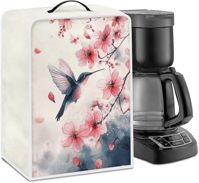 Hummingbird Flower Design Coffee Machine Covers Folding Covers by Kathyboom