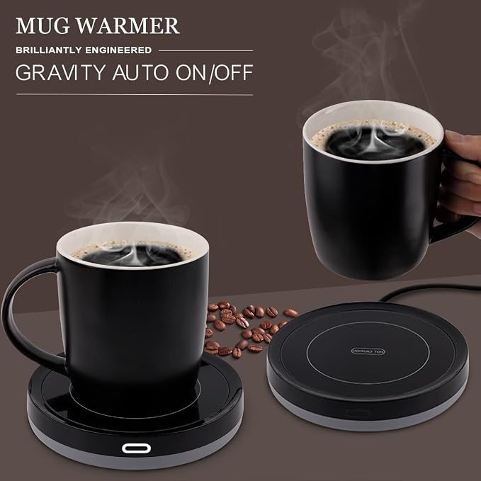 BESTINNKITS Smart Coffee Cup Warmer Set, Auto On/Off Gravity-induction Mug - Image 2