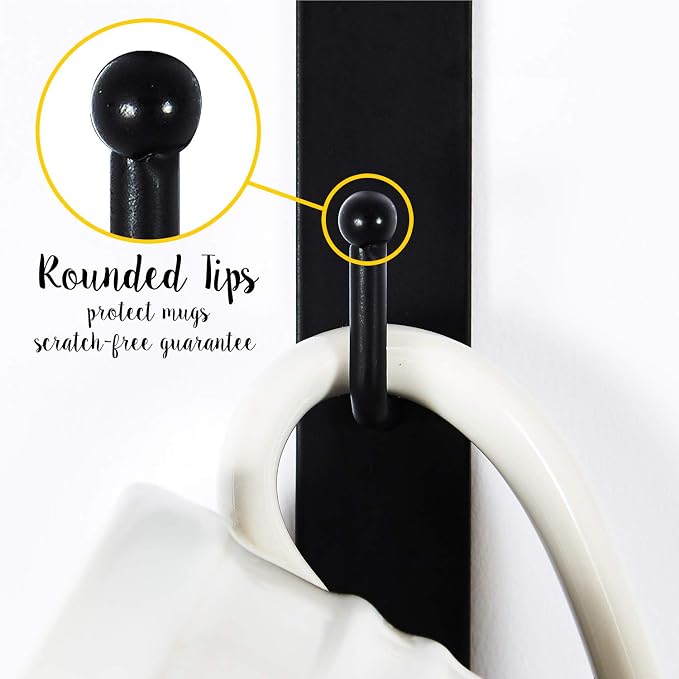 Coffee Mug Rack Wall Mounted, Space-Saving, Rust-Resistant - Image 5