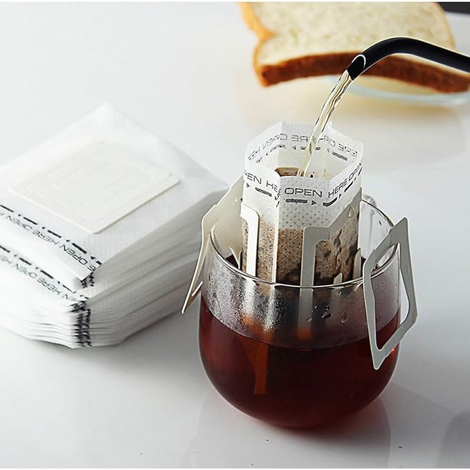 100Pcs Portable Coffee Filter Paper Hanging Ear Drip Coffee Bag Single Serve - Image 6