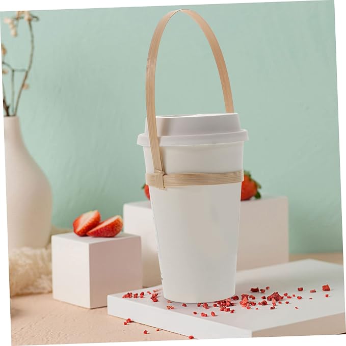 10pcs Bamboo Cup Holder Takeout Drink Cup Holder Takeout Carrier Bamboo Coffee - Image 7