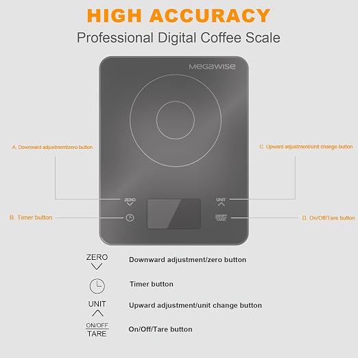 MEGAWISE High Precision 0.1g Coffee/Food Scale - Image 2