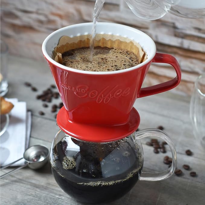 Creano XXL Porcelain Coffee Dripper Red - Image 2