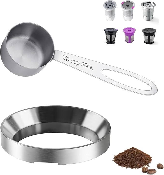 Reusable K Cup Refill Kit, 304 Stainless Steel 30ML Coffee Scoop & Aluminum by Fromthebrand