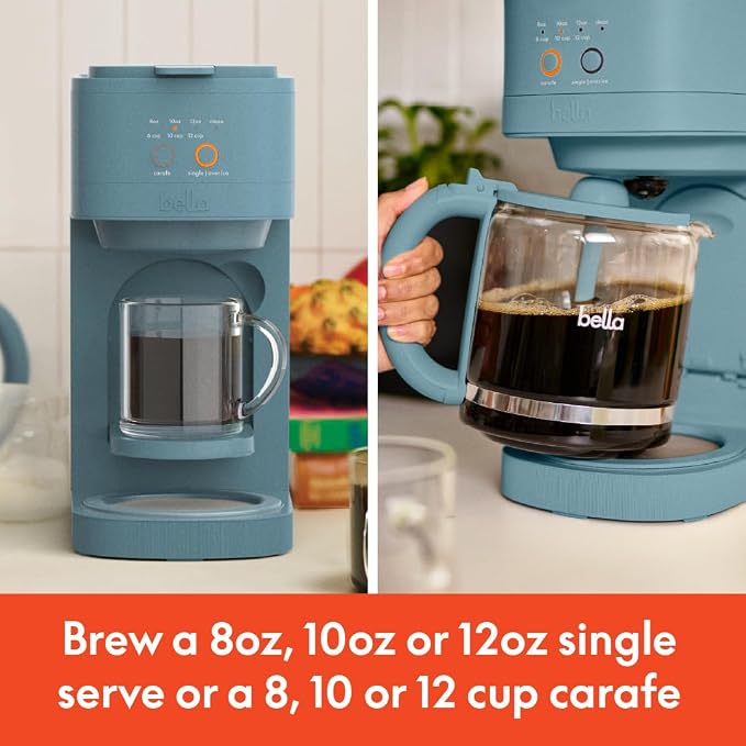 BELLA VersaBrew 2-in1 Coffee Maker, K-Cup compatible, Brew 3 Sizes Carafes & - Image 3