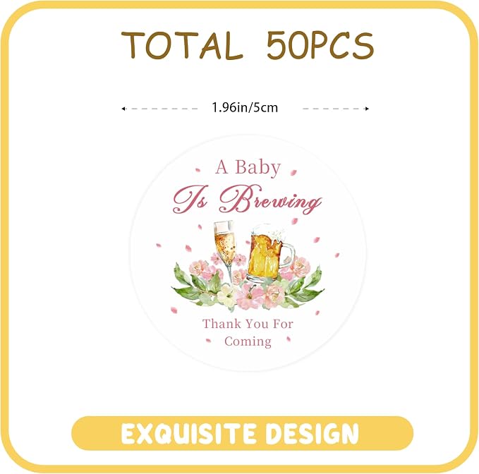 50pcs Coffee Brewing Stickers, Beer Thank You Stickers Labels - Image 2