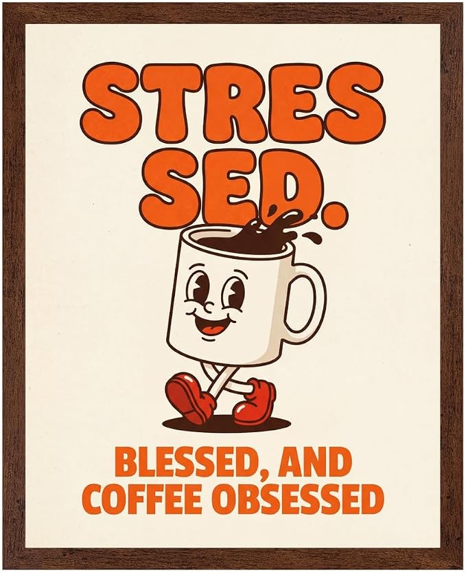Lawrence Williams Designs Stressed Blessed and Coffee Obsessed Poster by LawrenceWilliamsDesigns