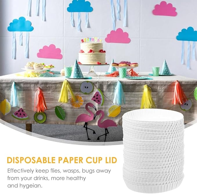 Baluue 100pcs Disposable Cup Covers Lids - Image 9