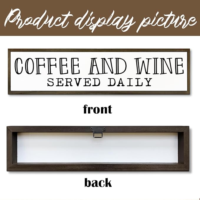 Coffee Bar Decor, Coffees Lover Home Kitchen Decor, Wood Decoration - Image 3