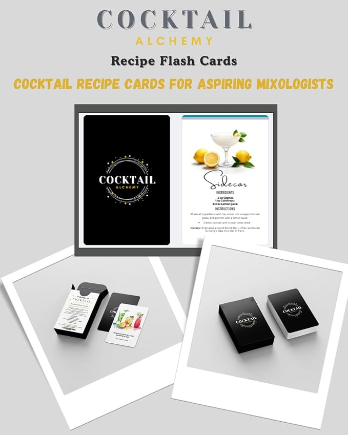 Cocktail Recipe Flash Cards Set – 100+ Bartender Cards - Image 2
