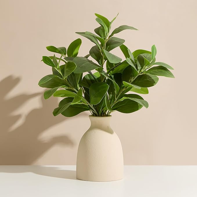 16" Artificial Eucalyptus Stems Potted Plant Indoor Fake Plants by AmoreFlorals