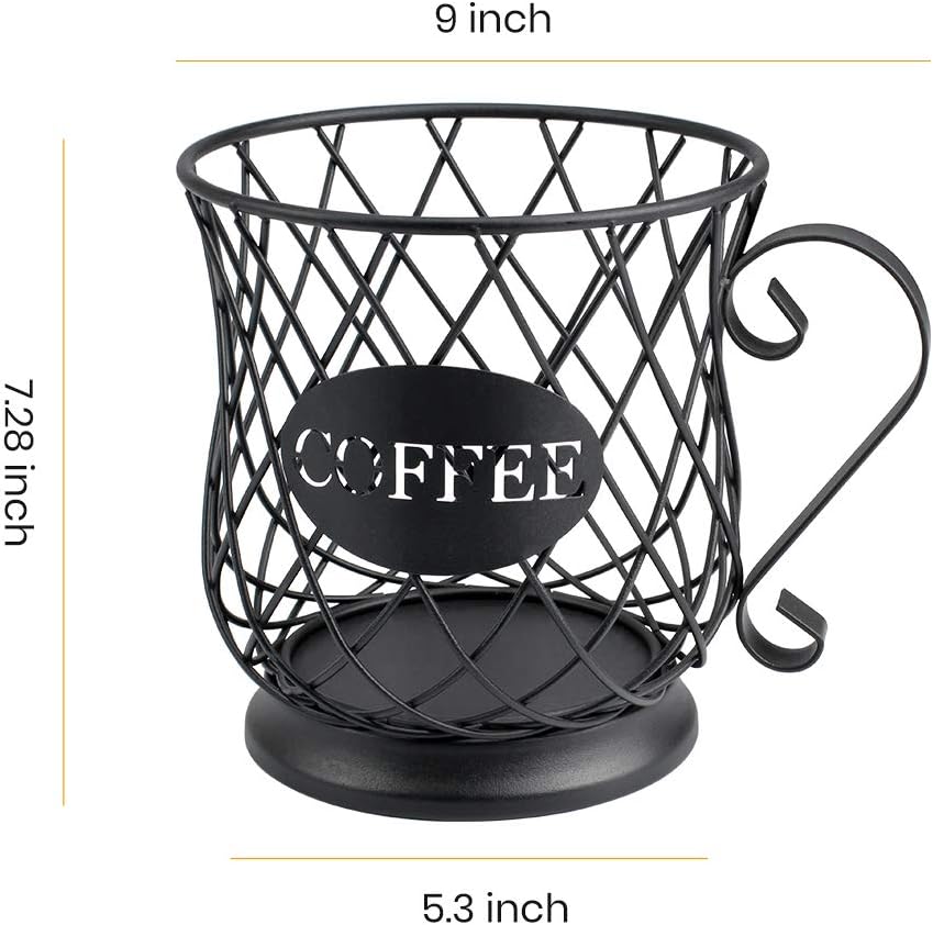 TreeLen K Cup Holder Coffee Pod Holders for 35 Kcups Keurig Storage Organizer Coffee Bar Accessories for Counter - Matte Black