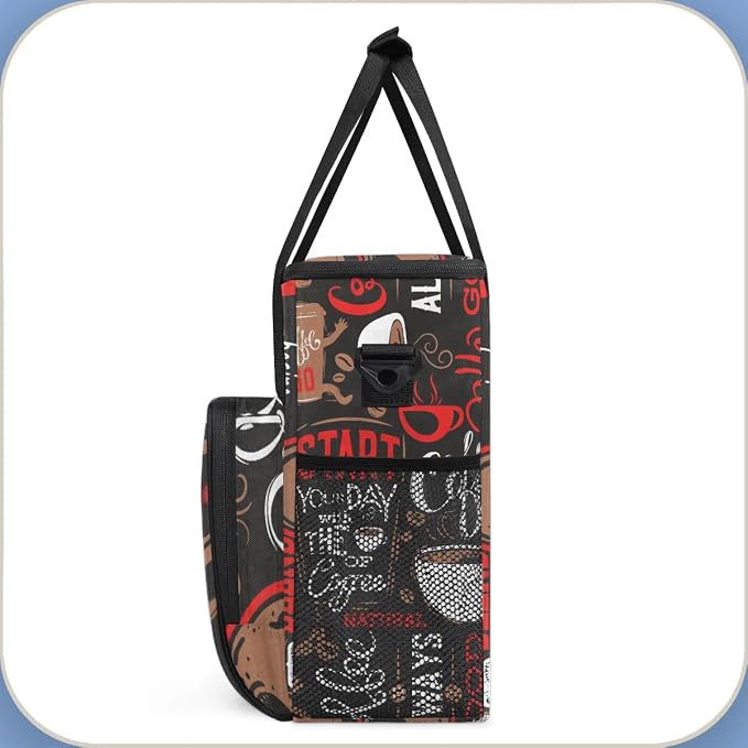 coffee beans cup red Coffee Maker Carring Bag Travel Carrying Storage Tote Bag - Image 4