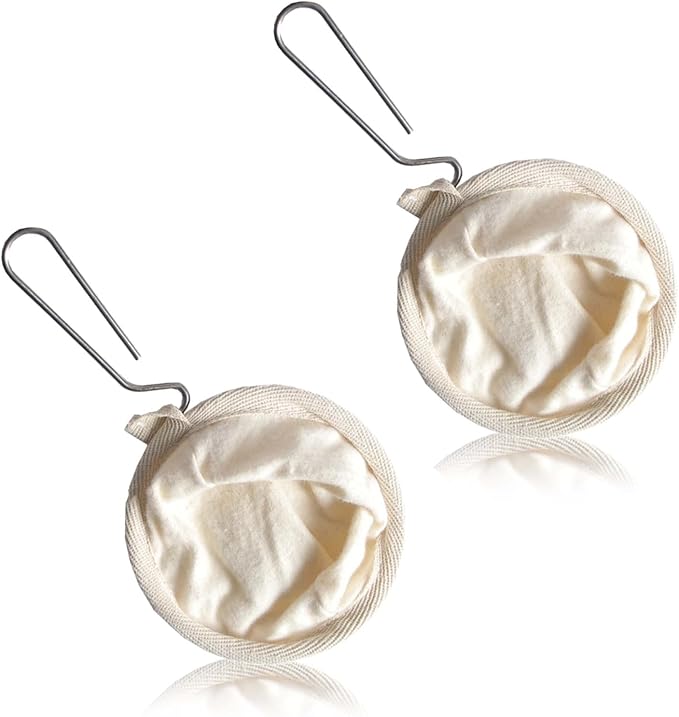 Reusable Coffee Sock Filter-Cloth-with Stainless Steel Handle-Cream-2 Pack | by Unknown