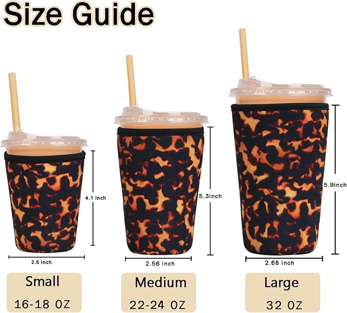 Reusable Insulated Sleeve for Iced Coffee Cup, Beverage Holder for Iced Coffee - Image 5
