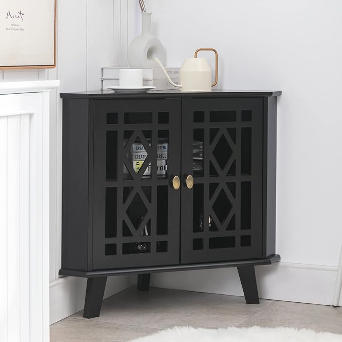 Scurrty Small Corner Table, Free-Standing Shelf Stand Storage Organizer by Scurrty