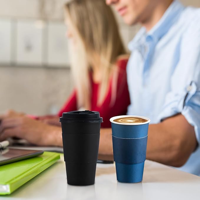 SIUQ 100 Pack 16 oz Disposable Coffee Cups - Image 8