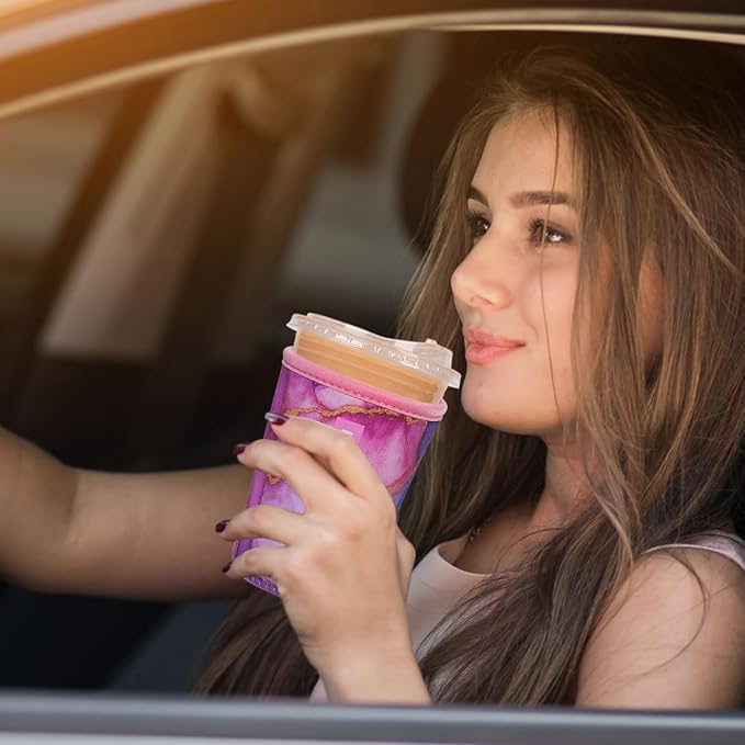Reusable Insulated Neoprene Iced Coffee Cup Sleeve, Durable Drink Sleeve - Image 4
