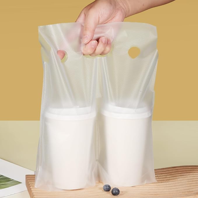 Elyfree Drink Carrier for Delivery, Plastic Bags for Drinks, Portable Take Out by Elyfree-Qualityisourlife