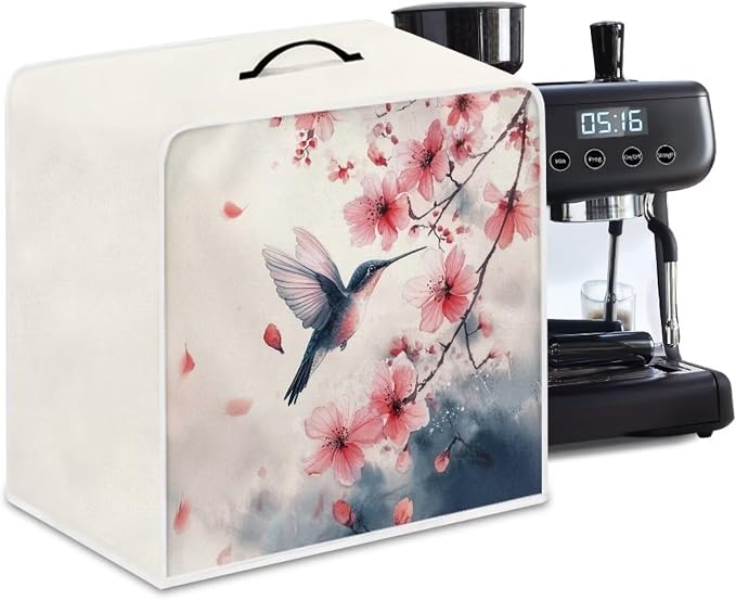 Hummingbird Flower Design Coffee Machine Covers Folding Covers by Kathyboom