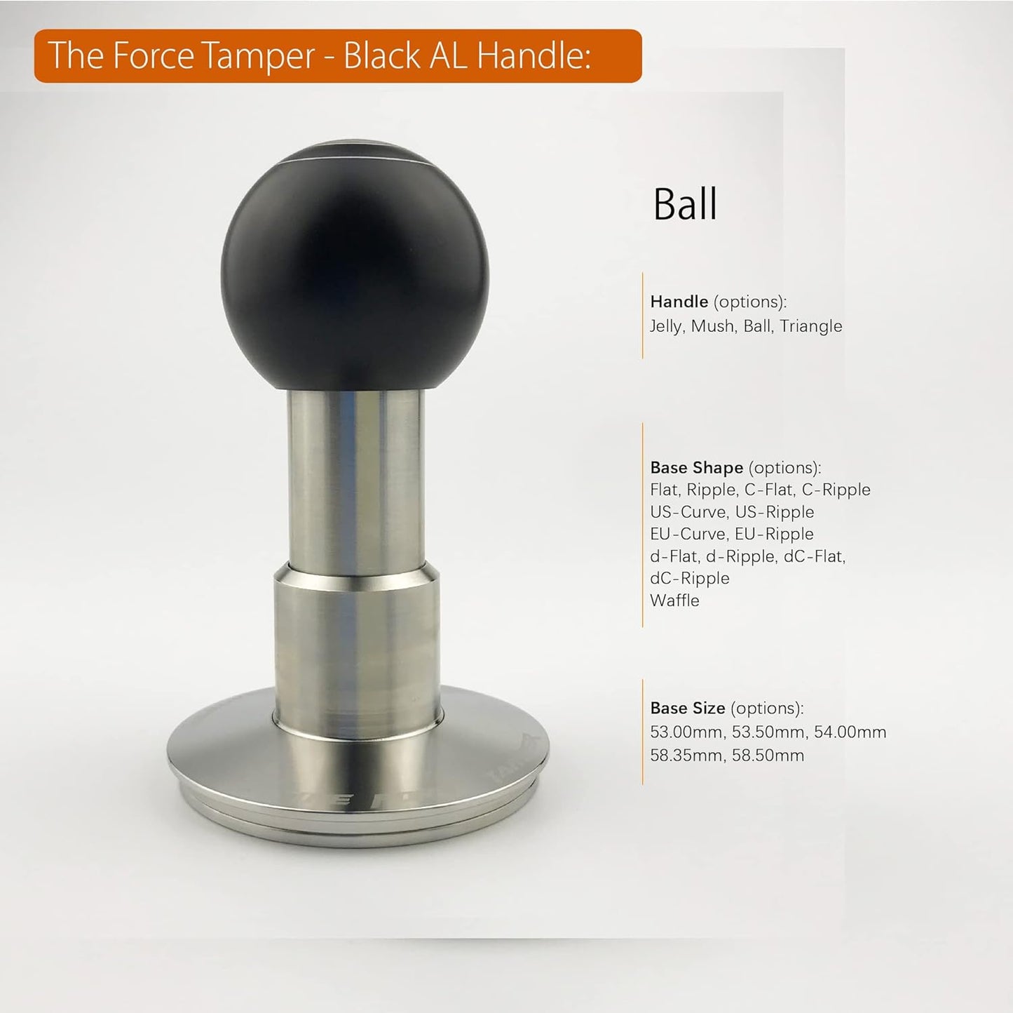 The Force Tamper Automatic Impact Coffee Tamper Adjustable Const Pressure and Autoleveling Duo-Distribute Set New (Ball, 58.35mm)