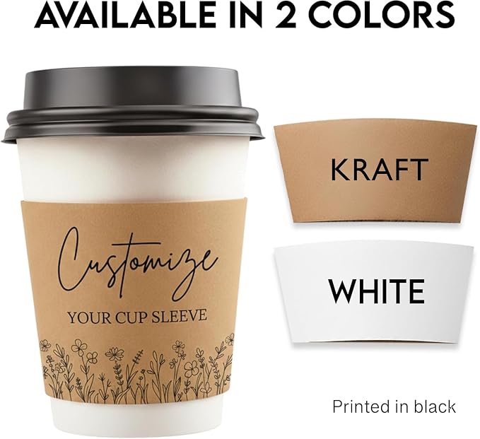 Queen of Cards Personalized Kraft Coffee Sleeves Disposable – Hot & Cold Coffee - Image 2
