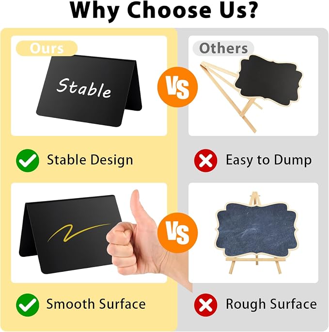 12 Pcs Mini Chalkboard Signs, Small Table Place Cards, Durable Chalk Board Signs - Image 6