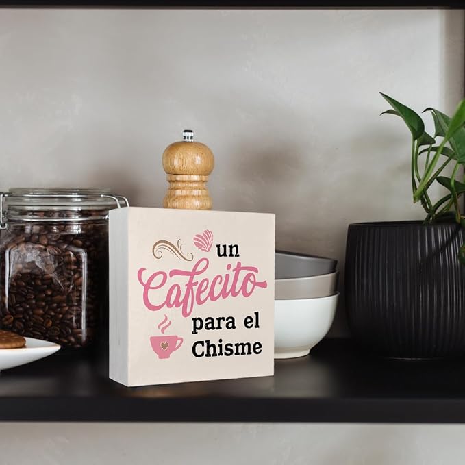 Funny Coffee Kitchen Signs, Farmhouse un Cafecito Para el Chisme, Spanish - Image 4