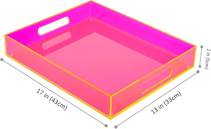 Large Acrylic Tray Ottoman Coffee Table Tray - Image 2