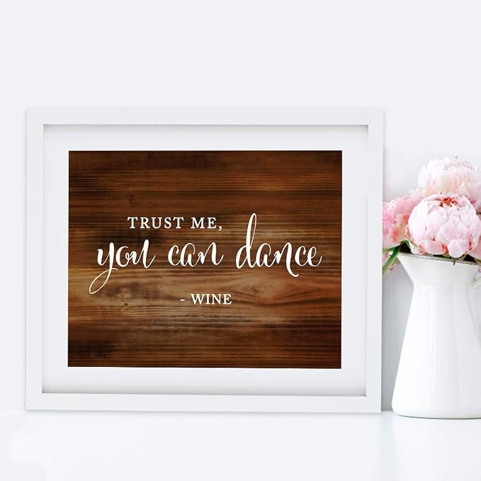 Andaz Press Wedding Party Signs, Rustic Wood Print, 8.5x11-inch, Trust Me - Image 4