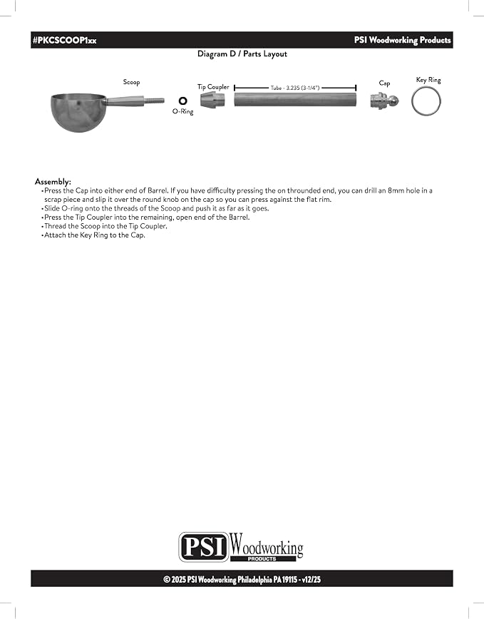 PSI Woodworking PKCSCOOP1 Coffee Scoop Kit Woodturning Project - Image 3