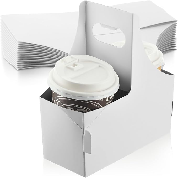 Dunzoom White 60 Pcs 2 Cups Drink Carrier - Image 7